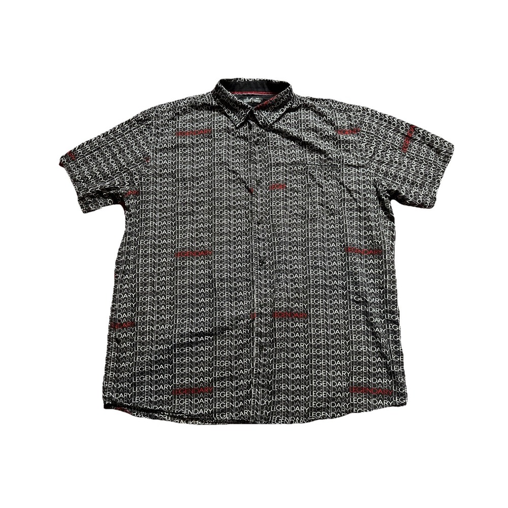 Public Record shirt Mens 2XL Legendary all over print button up Short Sleeves